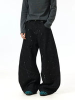 Baggy Wide-Leg Patchwork Paint-Splatter Jeans 2