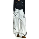 6036167377619,6036167377620,6036167377621,6036167377622, Baggy Wide-Leg Sweatpants with Stripe Detail