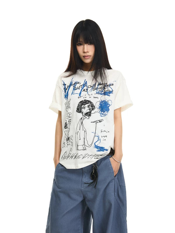 Bamboo Cotton Graffiti Print T-Shirt 3