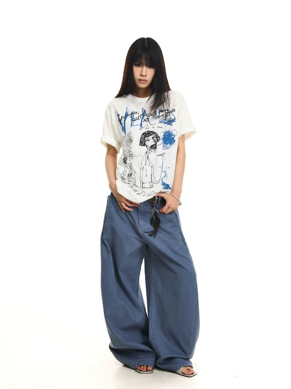 Bamboo Cotton Graffiti Print T-Shirt 4