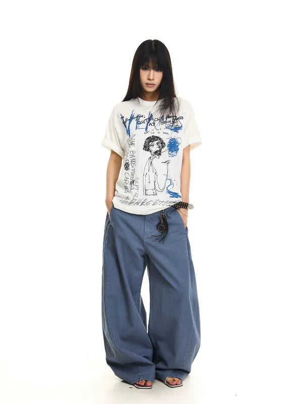 Bamboo Cotton Graffiti Print T-Shirt 5