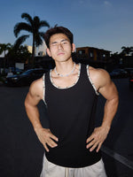 Beaded Trim Crew Neck Slim Vest 1