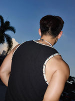 Beaded Trim Crew Neck Slim Vest 4