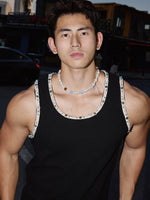 Beaded Trim Crew Neck Slim Vest 5