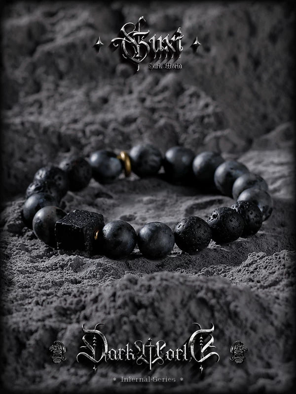 Black Agate Volcanic Stone Bracelet 2