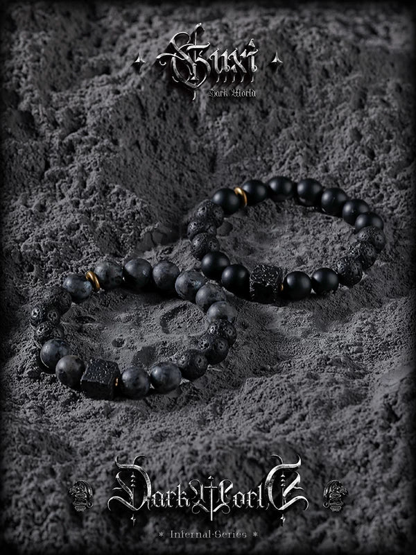 Black Agate Volcanic Stone Bracelet 3
