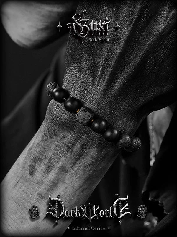 Black Agate Volcanic Stone Bracelet 4