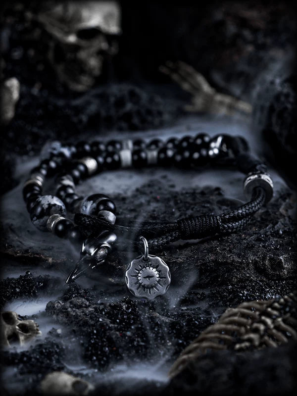 Black Woven Beaded Bracelet 1