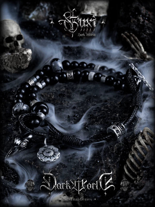 Black Woven Beaded Bracelet 2