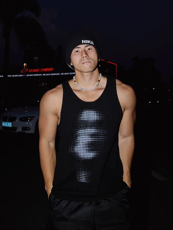 Blurred Graphic Print Knit Tank Top 5