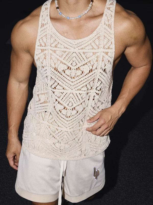 Bohemian Geometric Hollow-Out Sleeveless Vest 3