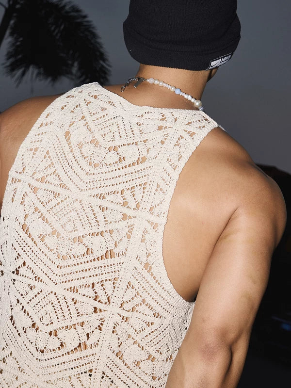 Bohemian Geometric Hollow-Out Sleeveless Vest 4
