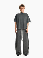 Boxy Distressed Short Sleeve Pants Set 5