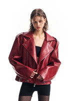 6169767935216,6169767935217,6169767935218, Boxy Eagle Print Embroidered Leather Jacket