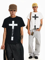 Boxy Fit Cross Print T-Shirt 1