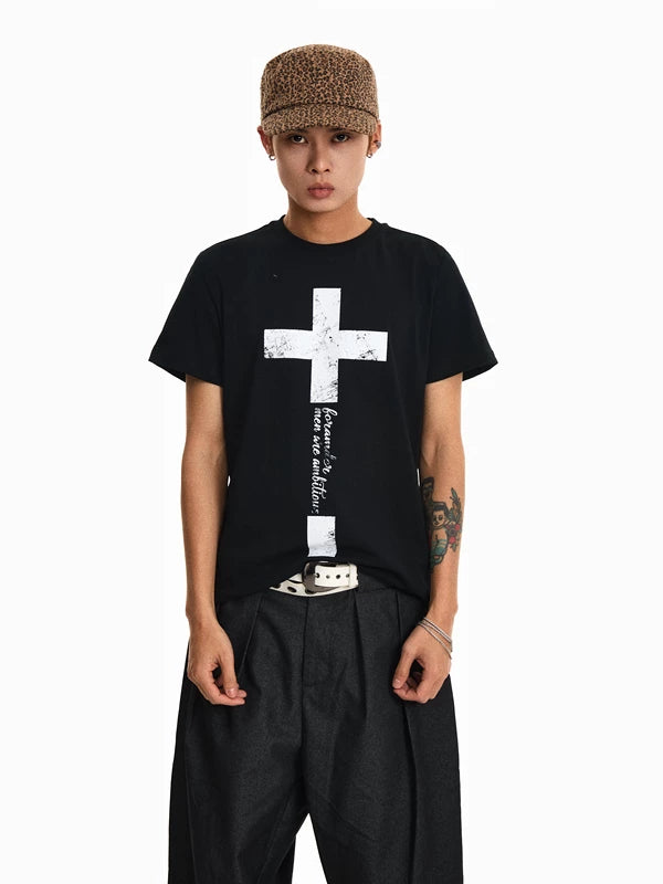 Boxy Fit Cross Print T-Shirt 2