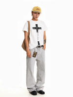 Boxy Fit Cross Print T-Shirt 4