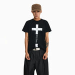 6041921252308,6041921252309,6041921252310,6041921252311, Boxy Fit Cross Print T-Shirt