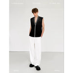Brocade Rhinestone Sleeveless Vest 1