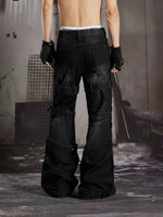 Buckled Flared Street Style Denim Pants 4