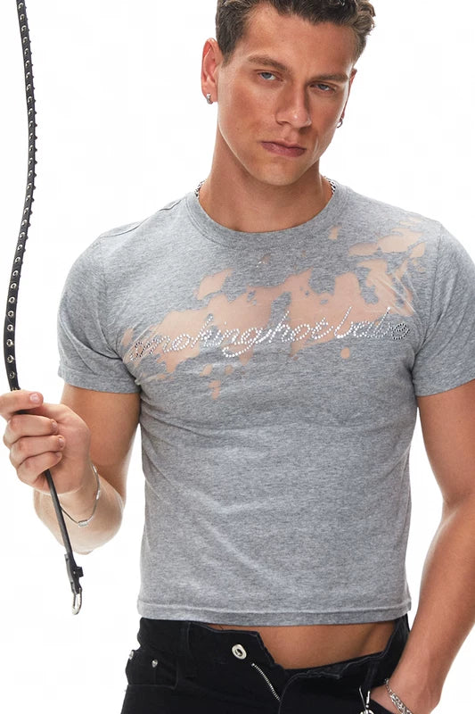5774507012089,5766775861189,5766775861190,5766775861191,5771732665466, Burnout Distressed Short-Sleeve T-Shirt