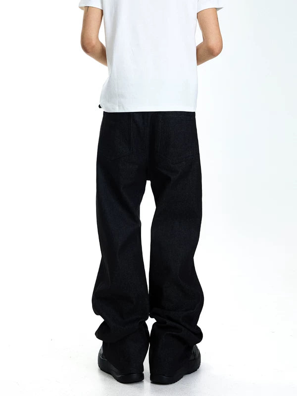 Button-Fly Flared Denim Pants 2
