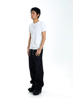Button-Fly Flared Denim Pants 4