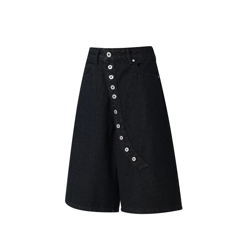 6241628006162,6241628006163,6241628006164,6241628006165, Button Front Denim Cropped Pants