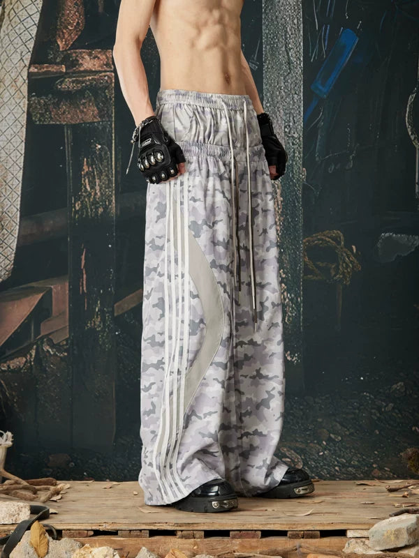 Camo Wide-Leg Athletic Track Pants 3