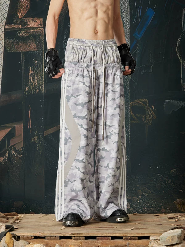 Camo Wide-Leg Athletic Track Pants 5