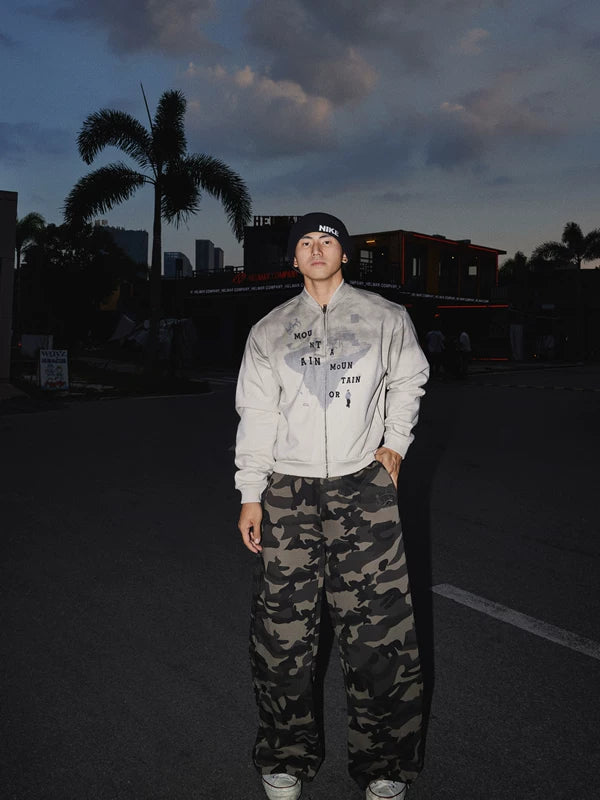 Camo Wide-Leg Elastic Waist Pants 3