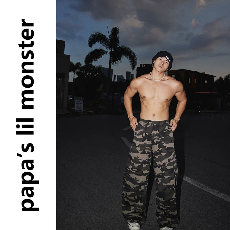 5949127441600,5949127441601,5949127441602,5949127441603, Camo Wide-Leg Elastic Waist Pants