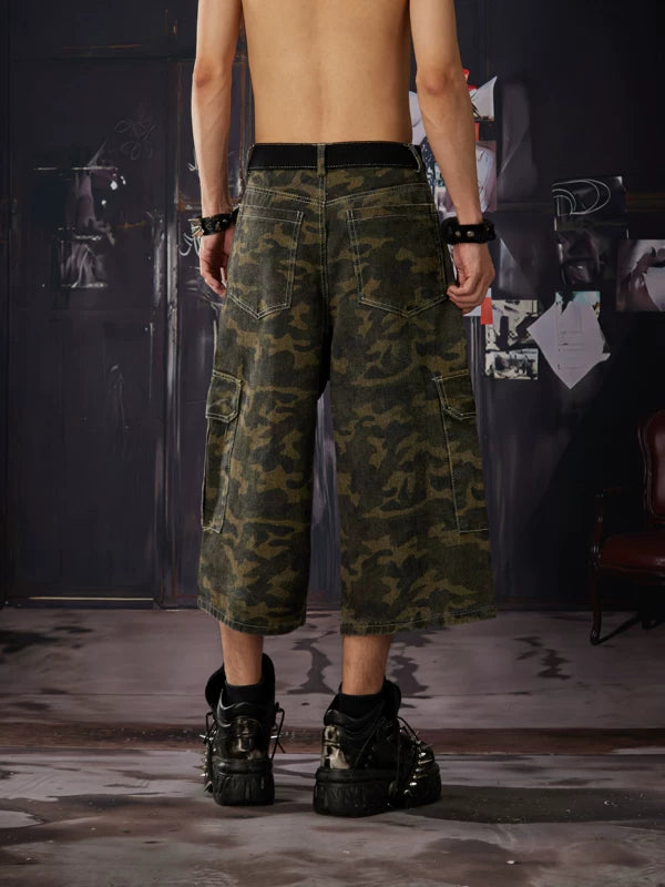 Camouflage Cargo Cropped Jeans 3