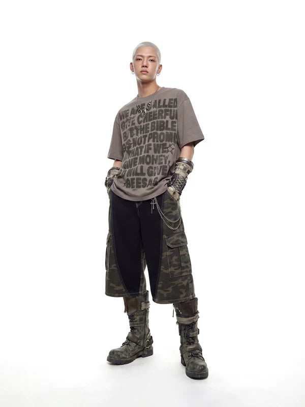Camouflage Cargo Cropped Jeans 4
