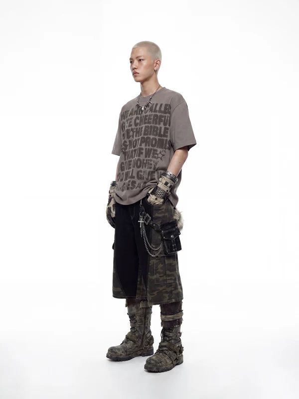 Camouflage Cargo Cropped Jeans 5
