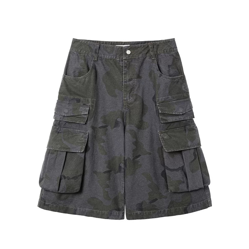 5890662476047,5890662476048,5890662476049,5890662476050, Camouflage Cargo Workwear Capri Pants