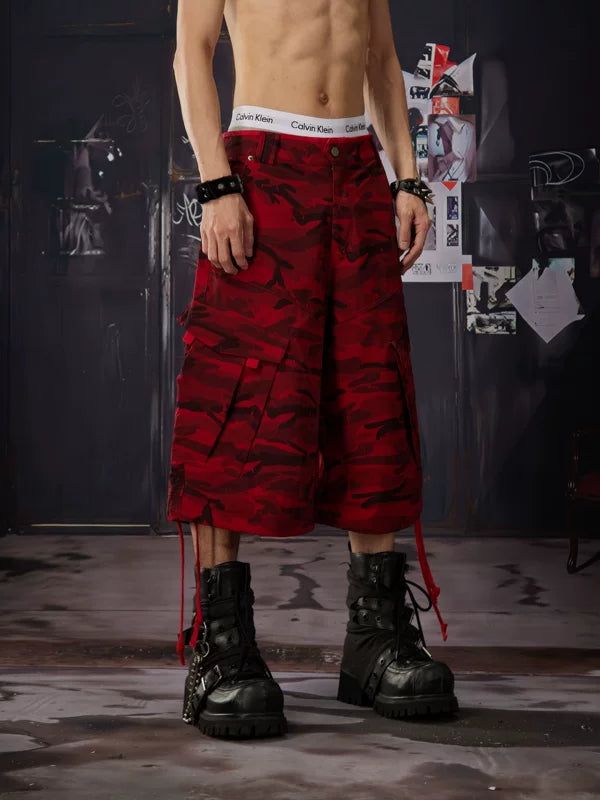 Camouflage Cotton Capri Pants 4