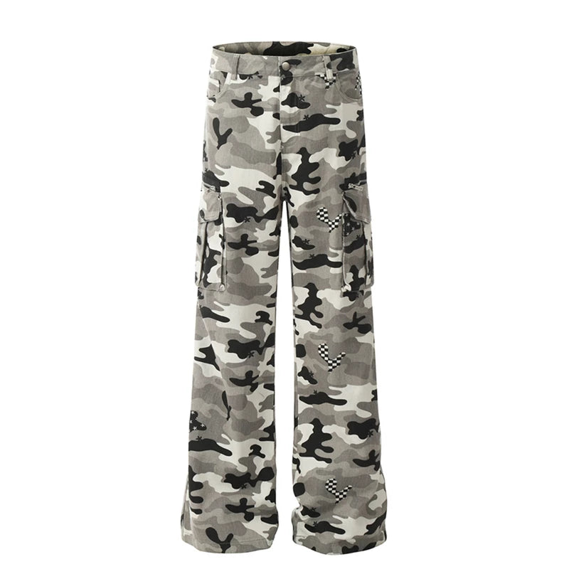 5676301998670,5676301998671,5676301998672,5676301998673,5620123481648, Camouflage Multi-Pocket Cargo Streetwear Pants