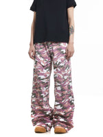 Camouflage Multi-Pocket Flared Cargo Pants 1