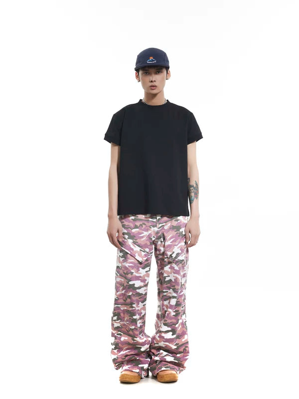 Camouflage Multi-Pocket Flared Cargo Pants 4