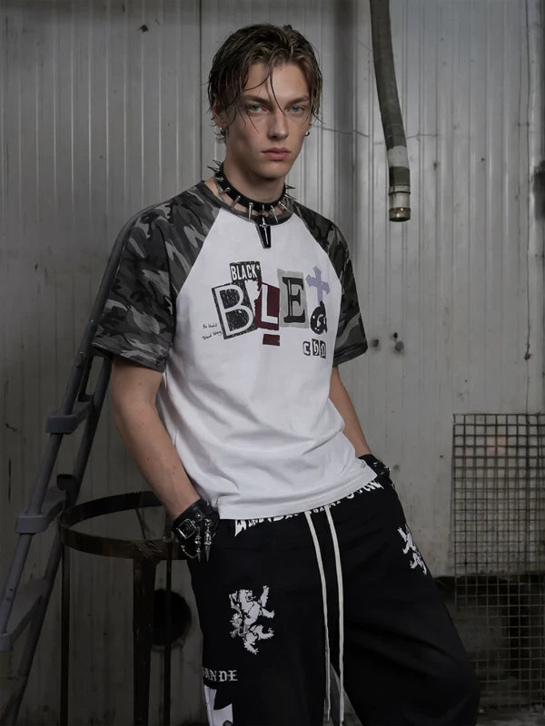 Camouflage Patchwork Cotton T-Shirt 1