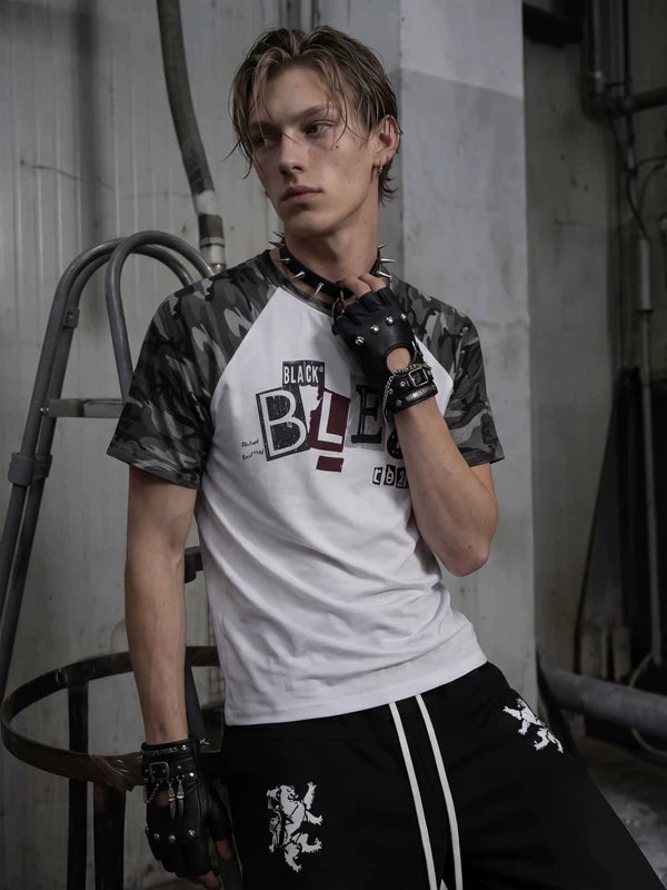 Camouflage Patchwork Cotton T-Shirt 4
