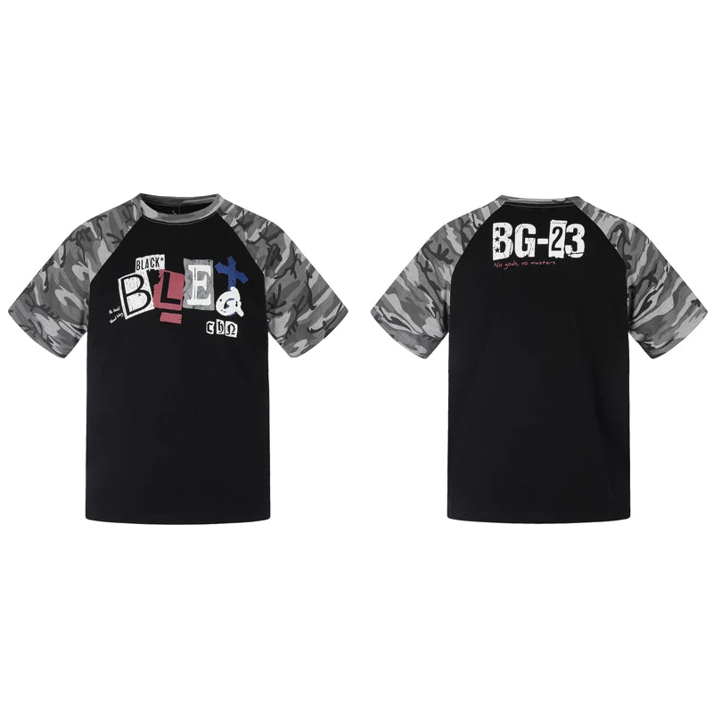 6254104155749,6089289553480,6089289553481,6089289553482, Camouflage Patchwork Cotton T-Shirt