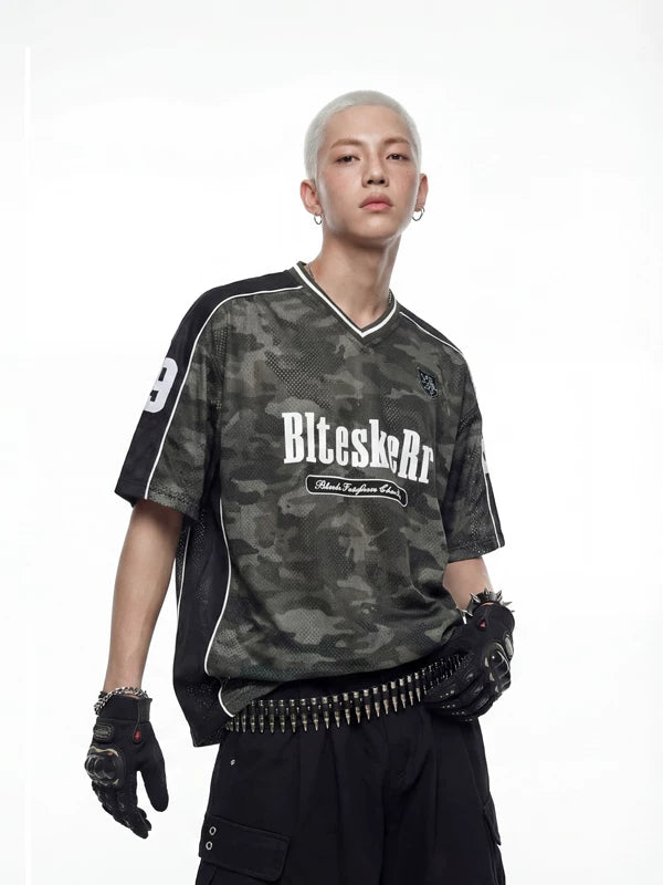 Camouflage Patchwork Jersey T-Shirt 1