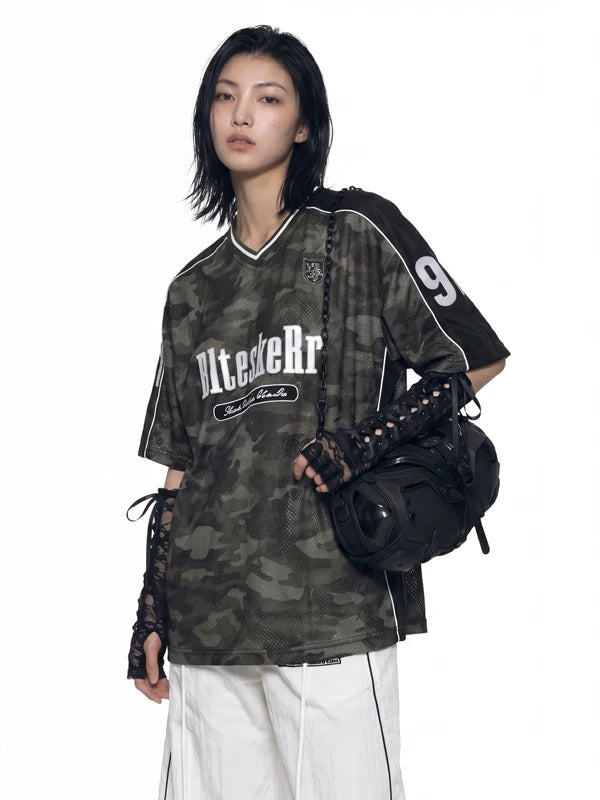 Camouflage Patchwork Jersey T-Shirt 2