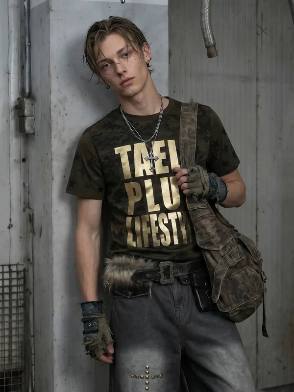 Camouflage Print Crew Neck T-Shirt 1