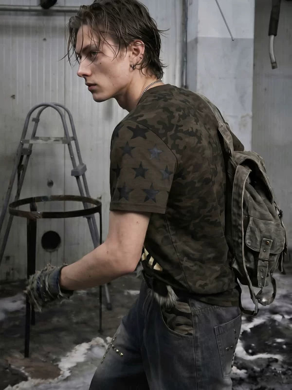 Camouflage Print Crew Neck T-Shirt 3