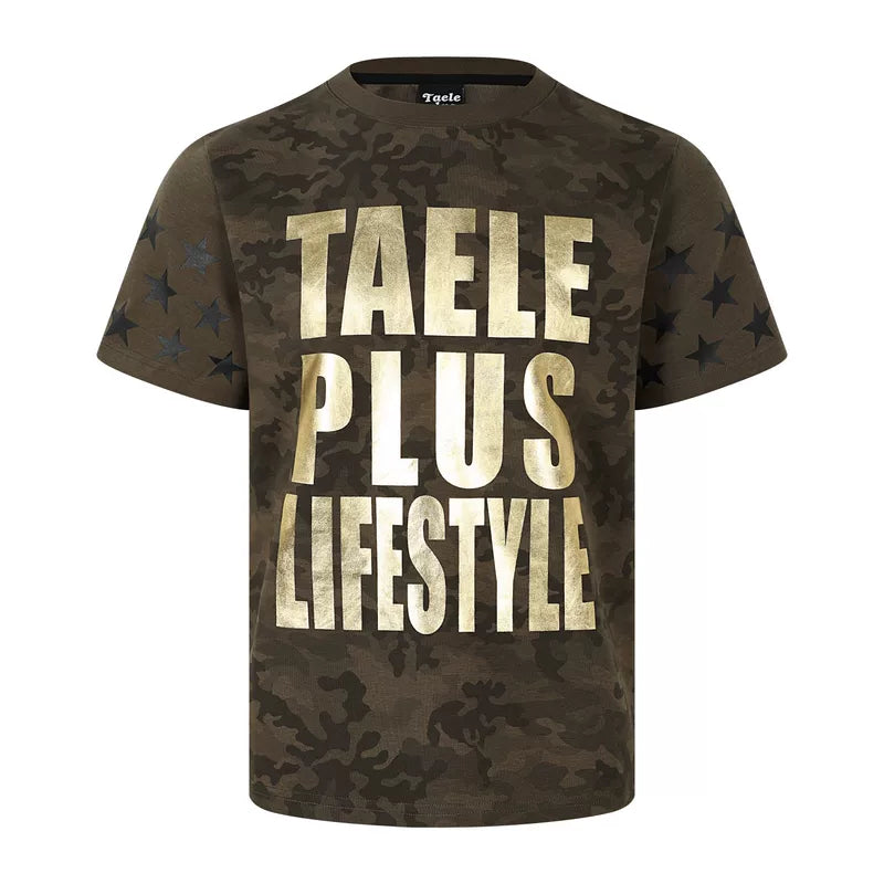 6088751684105,6088751684106,6088751684107,6088751684108, Camouflage Print Crew Neck T-Shirt