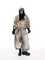 Camouflage Ripped Cotton Bomber Jacket 4