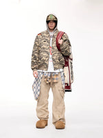 Camouflage Ripped Cotton Bomber Jacket 5
